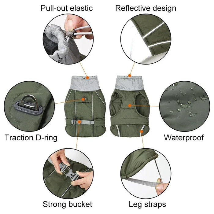 2024 Waterproof Padded Dog Vest/Jacket