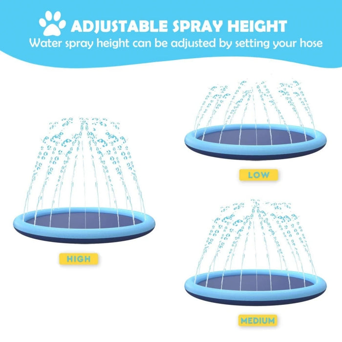 Splash Sprinkler Pad for Dogs Kids Non-Slip Thicken Dog Pool with Sprinkler Pet Summer Outdoor Play Water Mat Toys for Pet Dogs