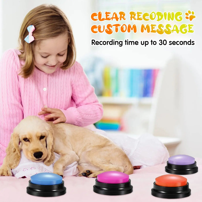 Voice Recording Buttons for Pet Communication Training