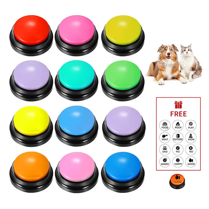 Voice Recording Buttons for Pet Communication Training