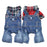 SKS PET Denim Plaid Jumpsuit with Hoodie